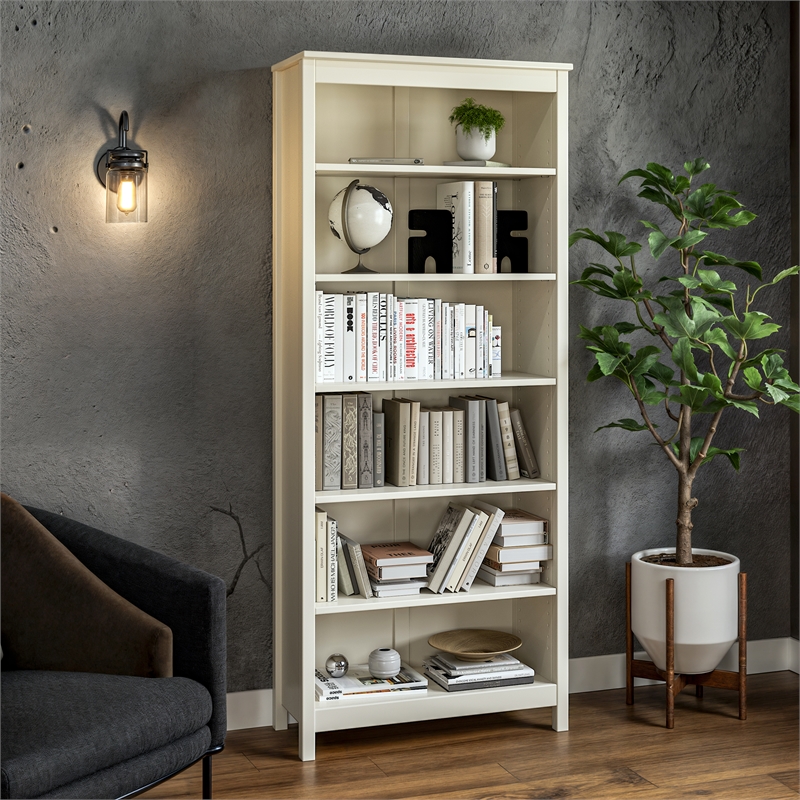 Classic Shaker Style Bookcase - Off White Finish 72