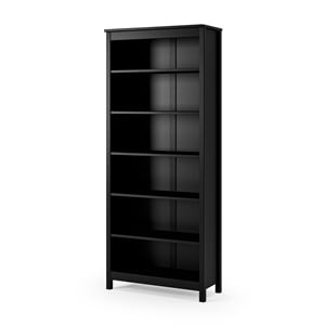 Classic Shaker Style Bookcase - Black Finish 72&quot