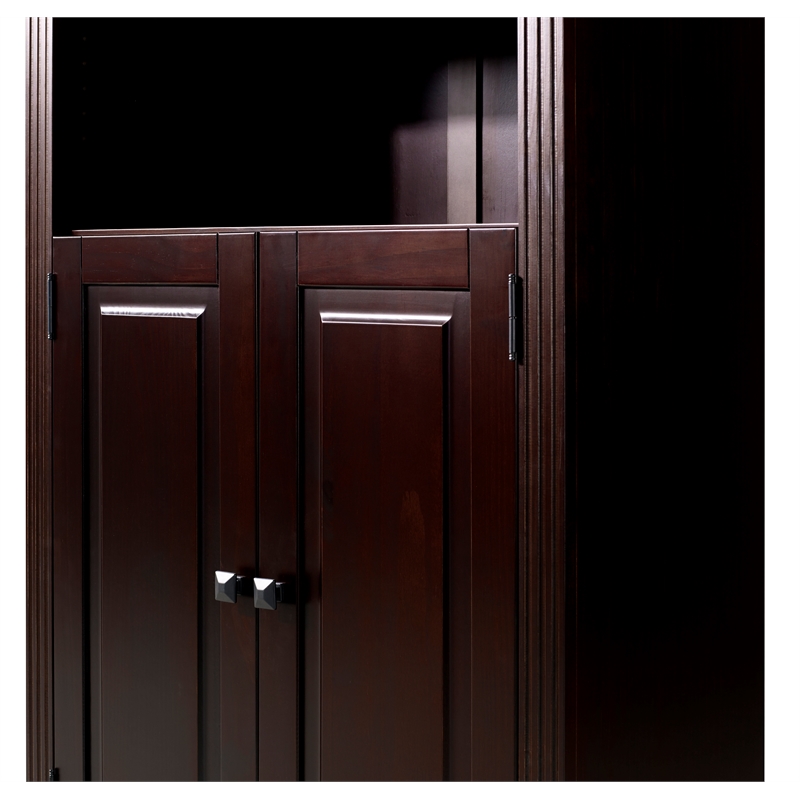 Newport Bookcase with Doors - Cappuccino Finish