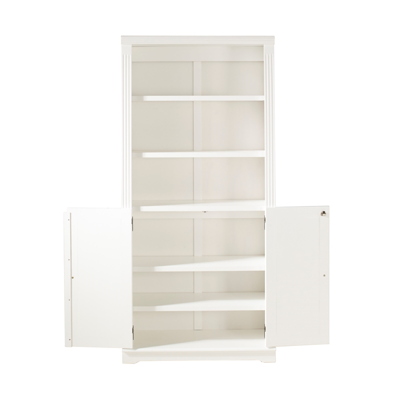 Newport Bookcase with Doors - White Finish