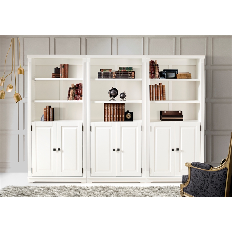 Newport Bookcase with Doors - White Finish