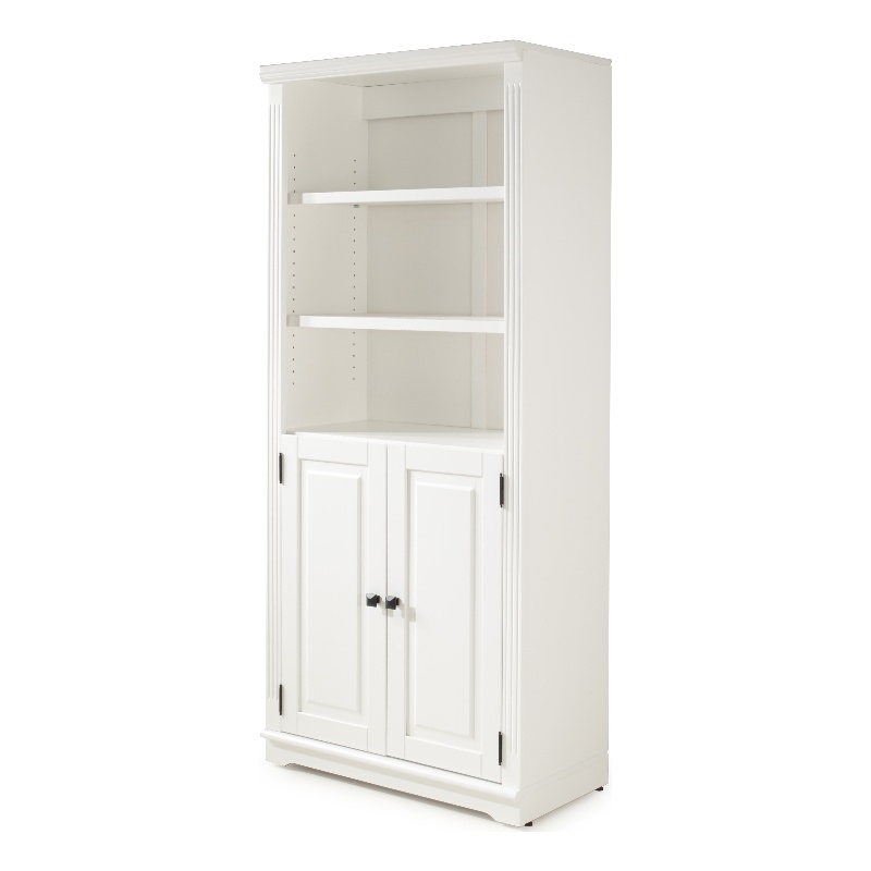 Newport Bookcase with Doors - White Finish