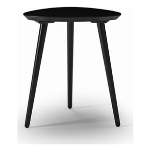 Camaflexi Mid-Century Modern Soild Wood End Table in Black Finish