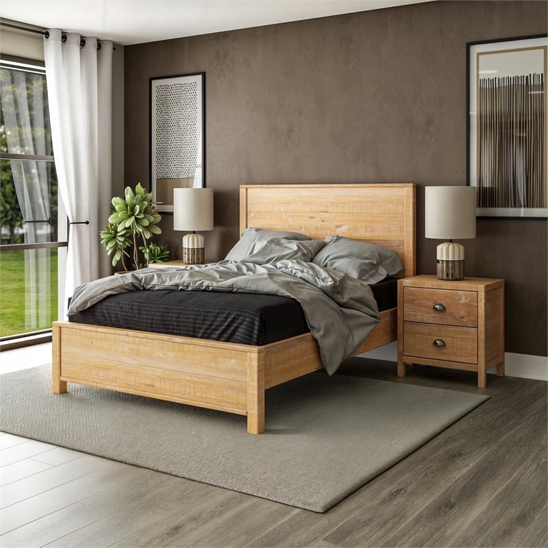 Standard Baja Solid Wood Bed - Full Size - Barnwood Finish