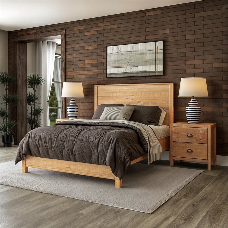 Standard Baja Solid Wood Bed - Full Size - Barnwood Finish