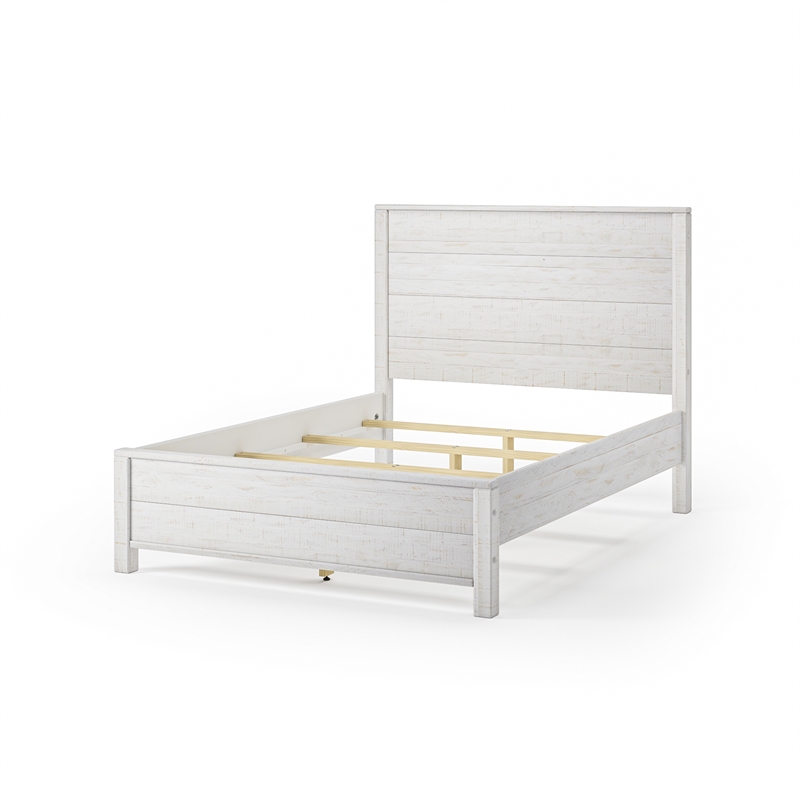 Standard Baja Solid Wood Bed - Full Size - Shabby White Finish