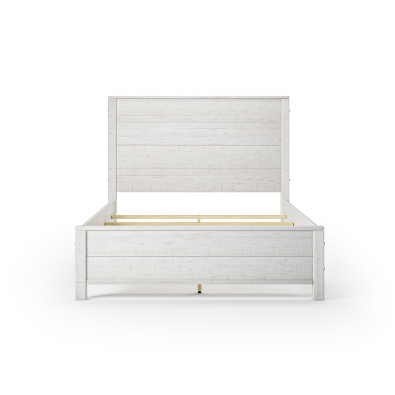 Standard Baja Solid Wood Bed - Full Size - Shabby White Finish