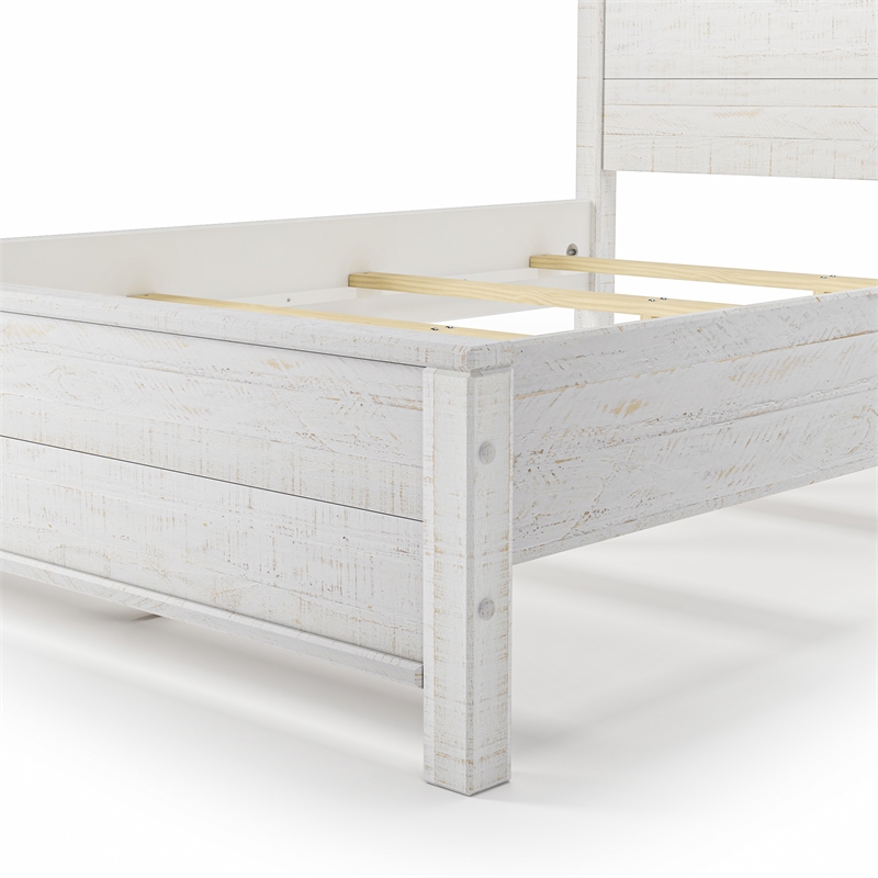 Standard Baja Solid Wood Bed - Full Size - Shabby White Finish