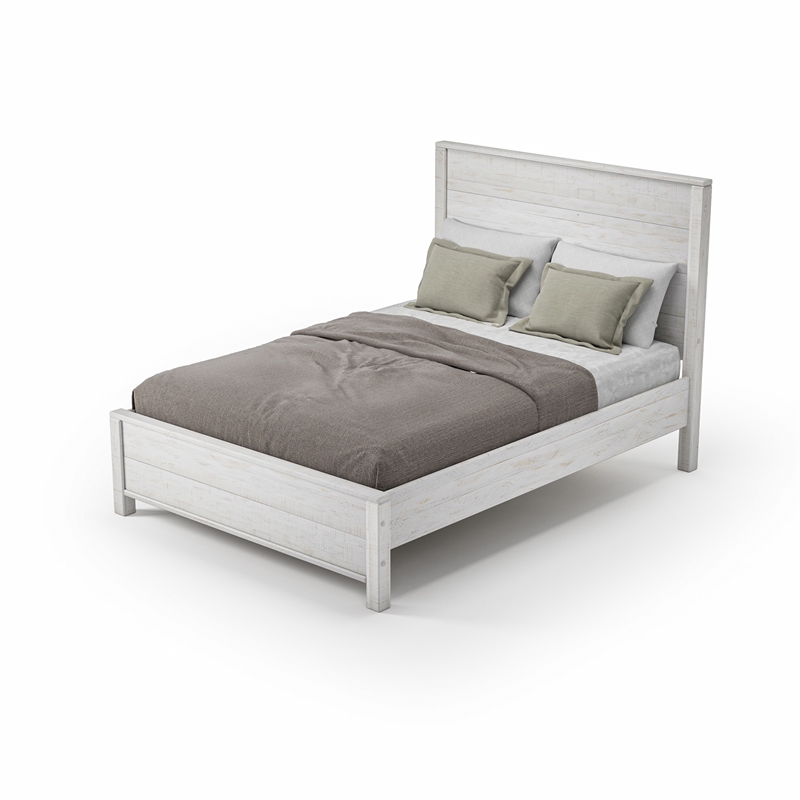 Standard Baja Solid Wood Bed - Full Size - Shabby White Finish