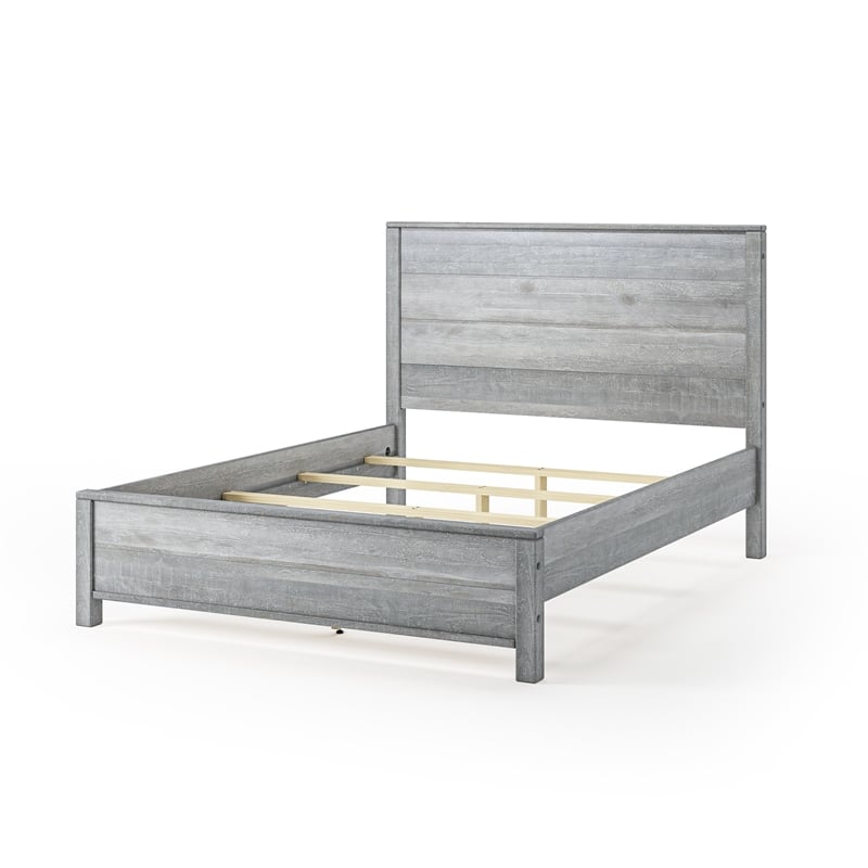Standard Baja Solid Wood Bed - Queen Size - Driftwood Grey Finish
