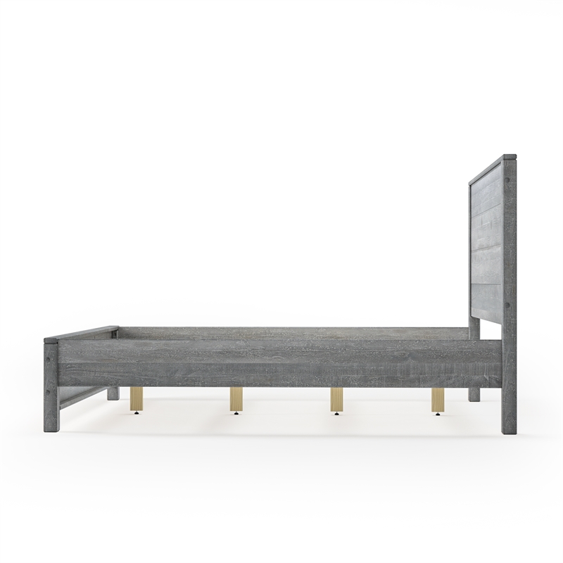 Standard Baja Solid Wood Bed - Queen Size - Driftwood Grey Finish