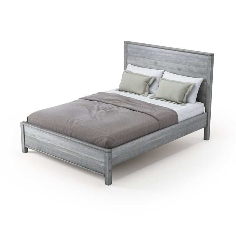 Standard Baja Solid Wood Bed - Queen Size - Driftwood Grey Finish
