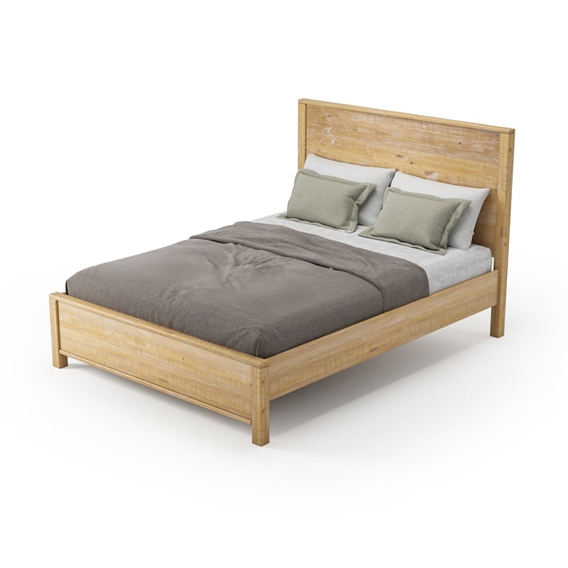 Standard Baja Solid Wood Bed - Queen Size - Barnwood Finish