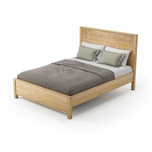 Standard Baja Solid Wood Bed - Queen Size - Barnwood Finish