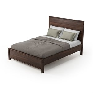 Standard Baja Solid Wood Bed - Queen Size - Walnut Finish