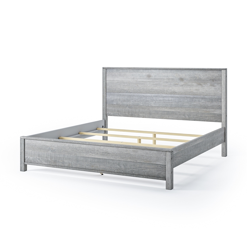 Standard Baja Solid Wood Bed - King Size - Driftwood Grey Finish