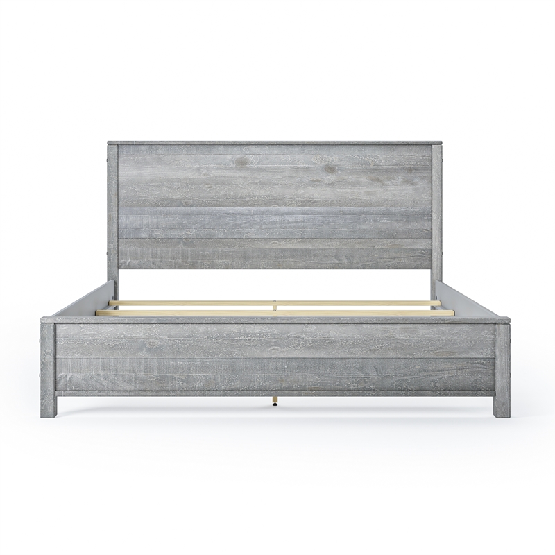 Standard Baja Solid Wood Bed - King Size - Driftwood Grey Finish