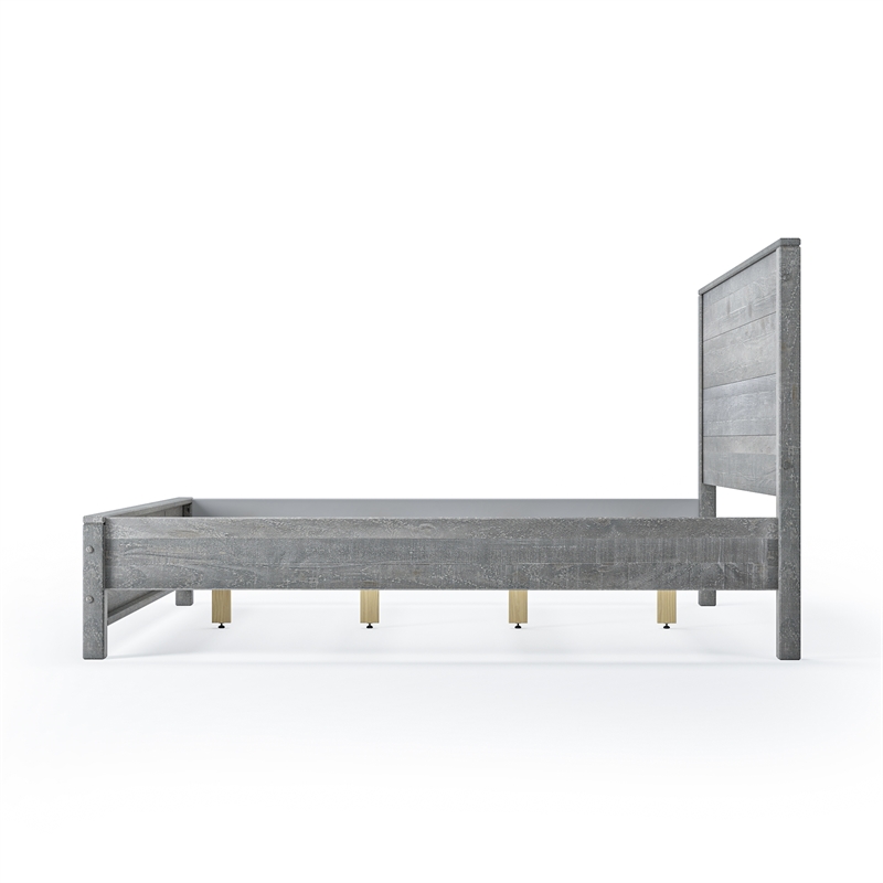 Standard Baja Solid Wood Bed - King Size - Driftwood Grey Finish