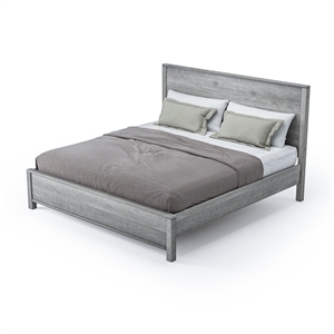 Standard Baja Solid Wood Bed - King Size - Driftwood Grey Finish