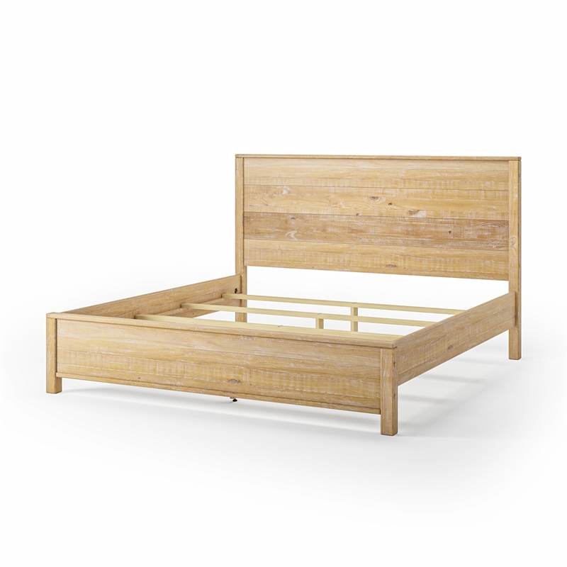 Standard Baja Solid Wood Bed - King Size - Barnwood Finish