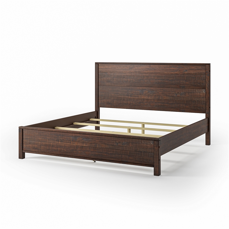 Standard Baja Solid Wood Bed - King Size - Walnut Finish