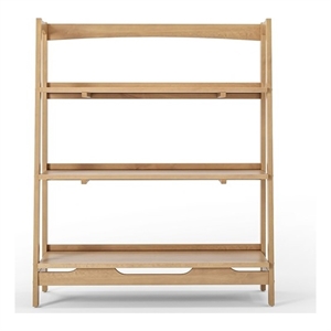 Camaflexi Mid Century Open Shelving Unit Light Oak Finish