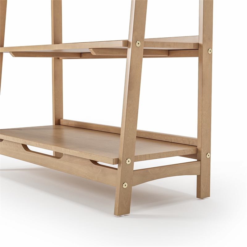 Camaflexi Mid Century Open Shelving Unit Light Oak Finish