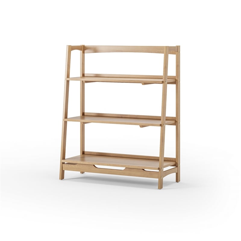 Camaflexi Mid Century Open Shelving Unit Light Oak Finish