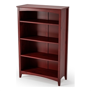 Camaflexi Shaker Style Bookcase - 48&quot H - Red Garnet Stain Finish
