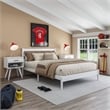 Camaflexi Mid-Century Full Size Platform Bed - White Finish