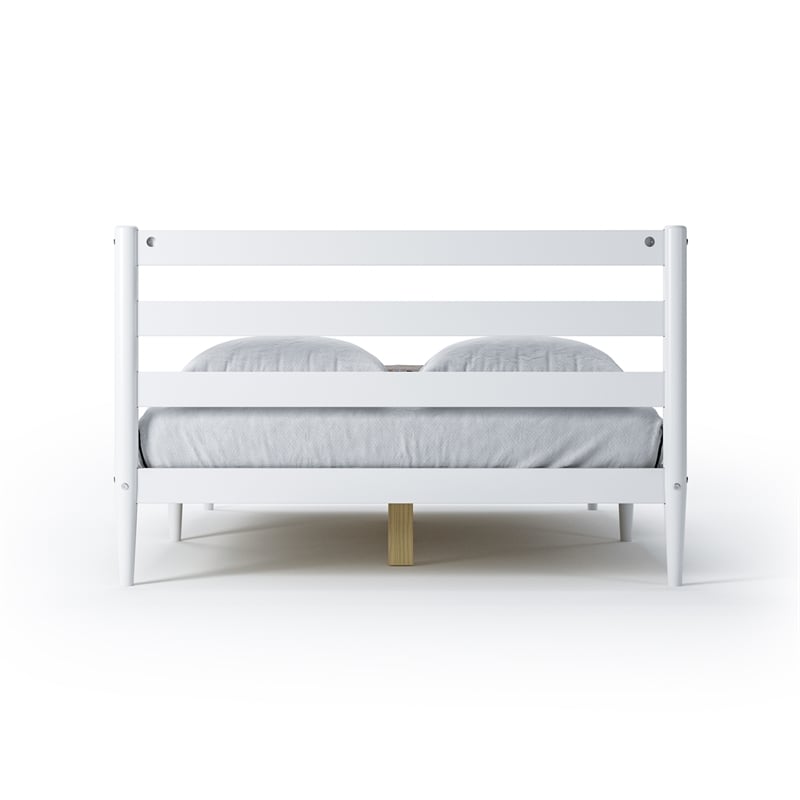 Camaflexi Mid-Century Full Size Platform Bed - White Finish
