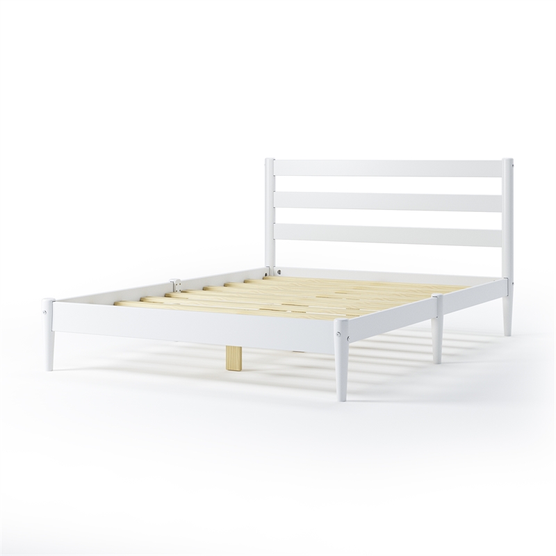 Camaflexi Mid-Century Full Size Platform Bed - White Finish