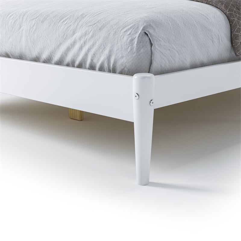 Camaflexi Mid-Century Full Size Platform Bed - White Finish