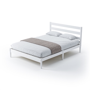 Camaflexi Mid-Century Full Size Platform Bed - White Finish