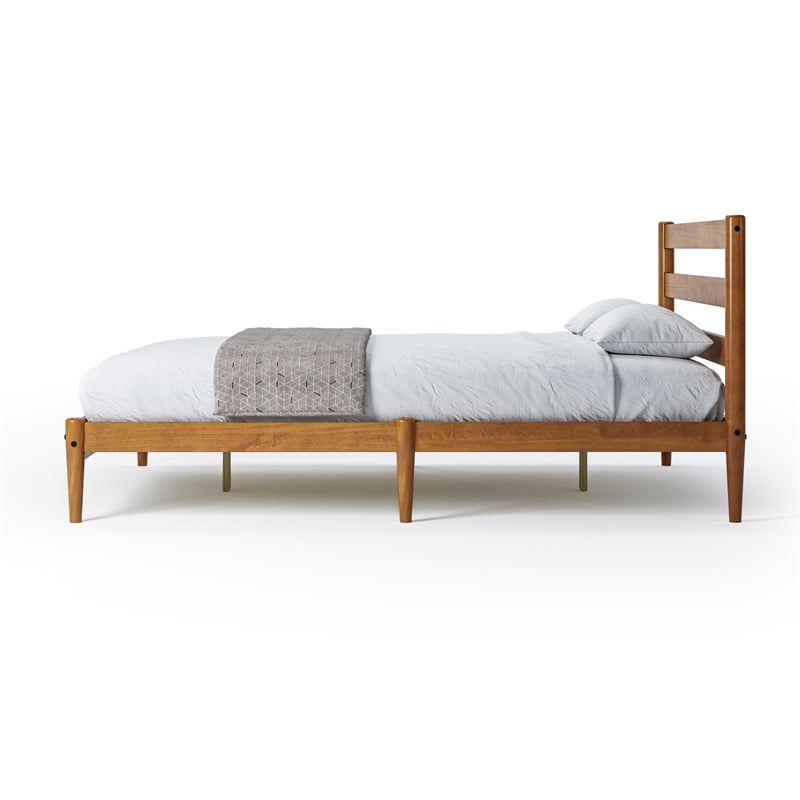 Camaflexi Mid-Century Full Size Platform Bed - Castanho Finish