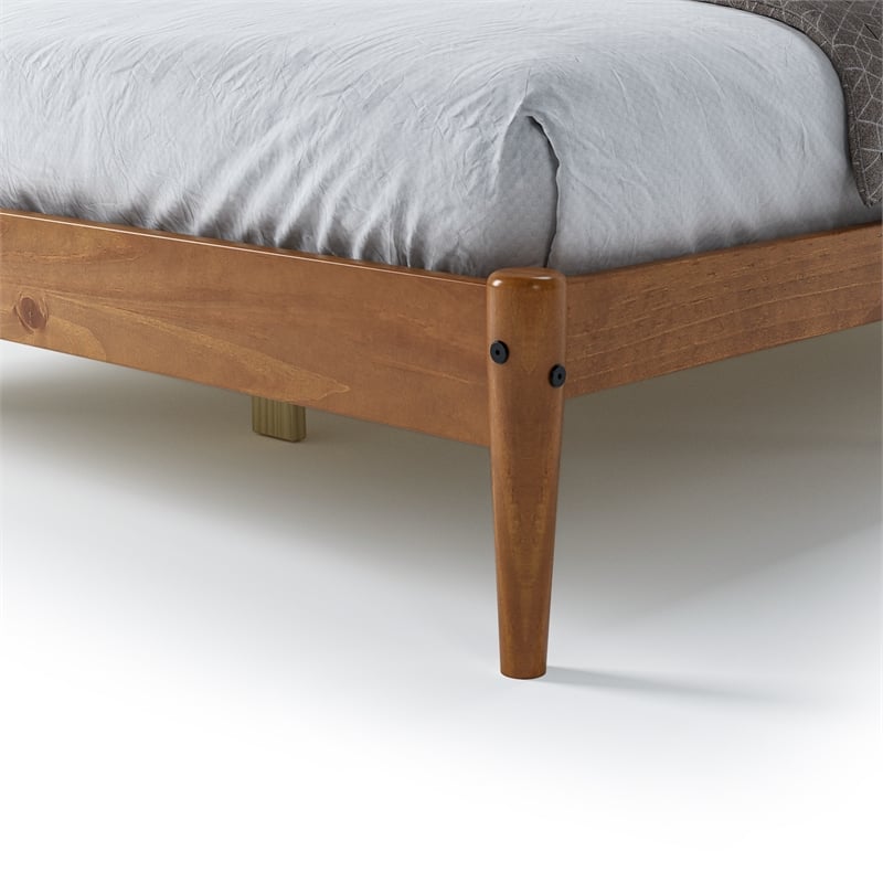 Camaflexi Mid-Century Full Size Platform Bed - Castanho Finish
