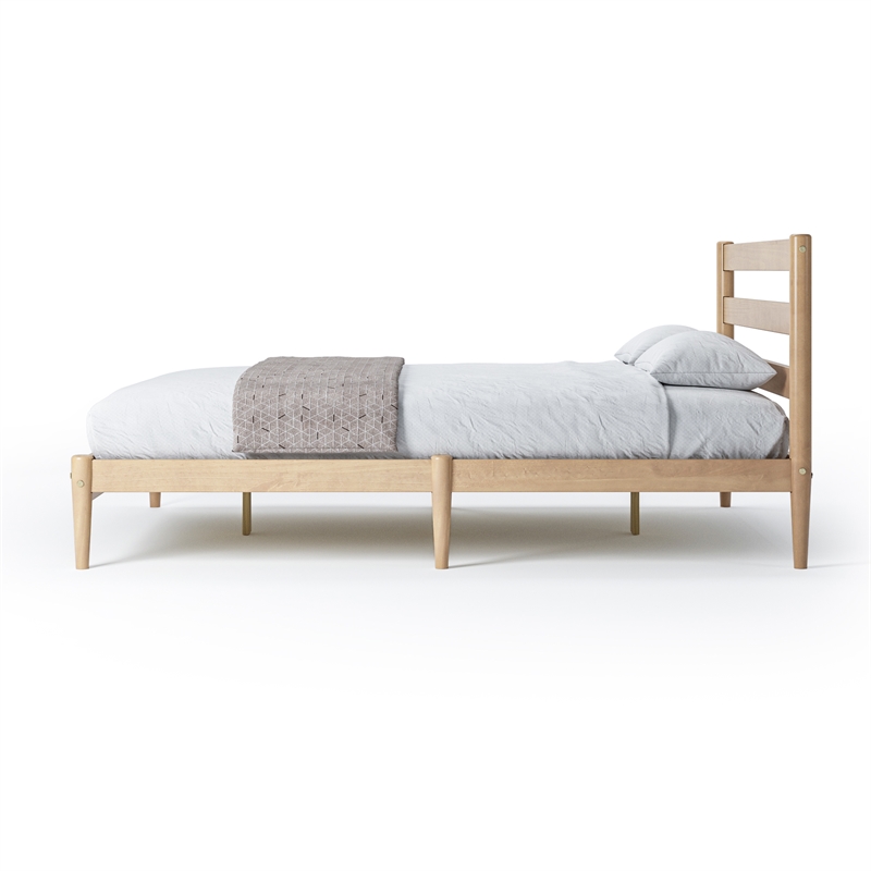 Camaflexi Mid-Century Full Size Platform Bed - Light Oak Finish