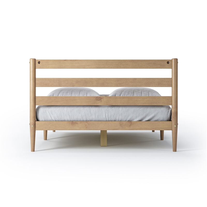 Camaflexi Mid-Century Full Size Platform Bed - Light Oak Finish