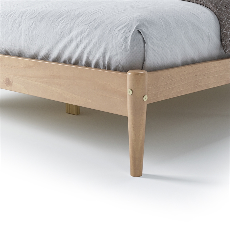 Camaflexi Mid-Century Full Size Platform Bed - Light Oak Finish