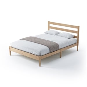 Camaflexi Mid-Century Full Size Platform Bed - Light Oak Finish
