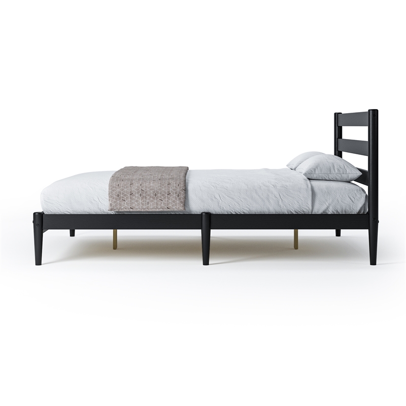 Camaflexi Mid-Century Full Size Platform Bed - Black Finish