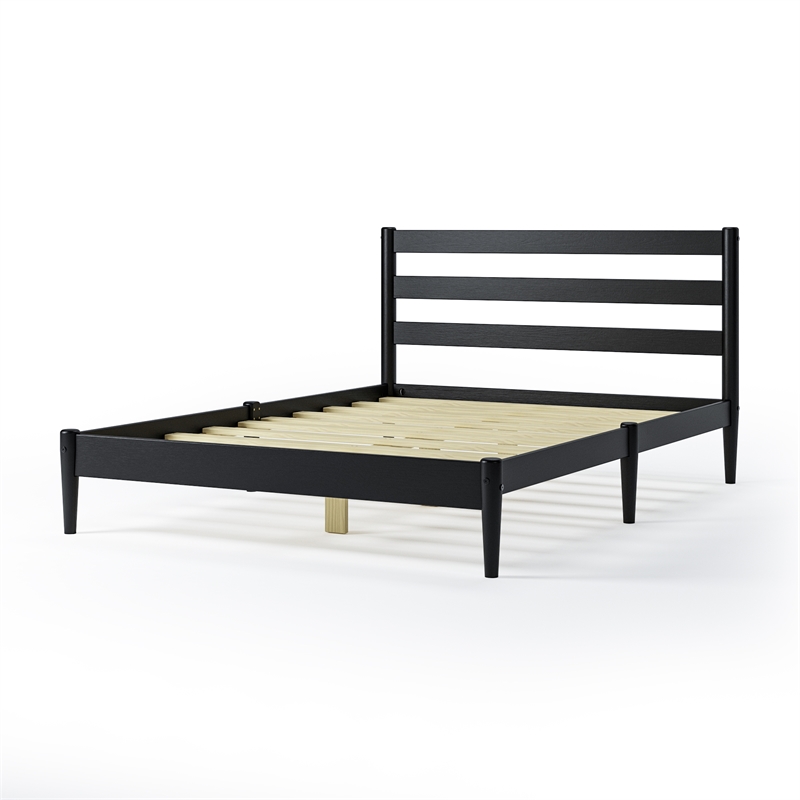Camaflexi Mid-Century Full Size Platform Bed - Black Finish