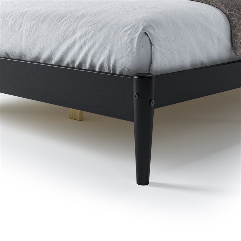Camaflexi Mid-Century Full Size Platform Bed - Black Finish