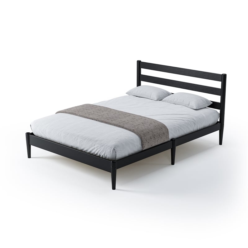 Camaflexi Mid-Century Full Size Platform Bed - Black Finish