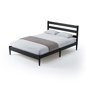 Camaflexi Mid-Century Full Size Platform Bed - Black Finish