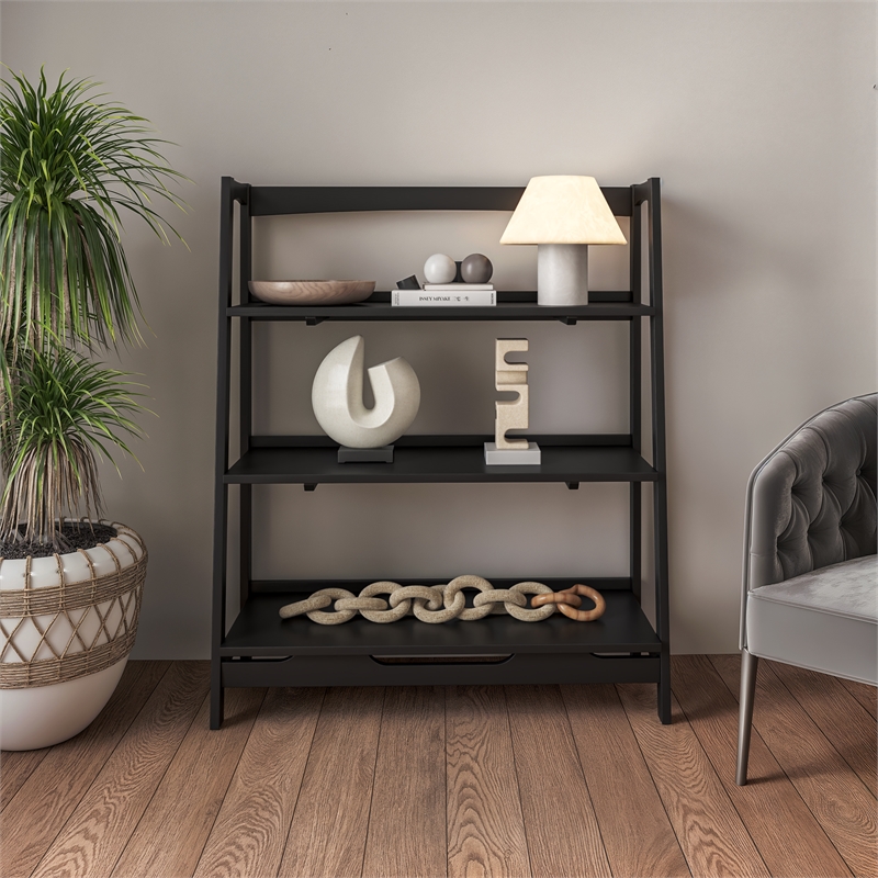 Camaflexi Mid Century Open Shelving Unit Black Finish