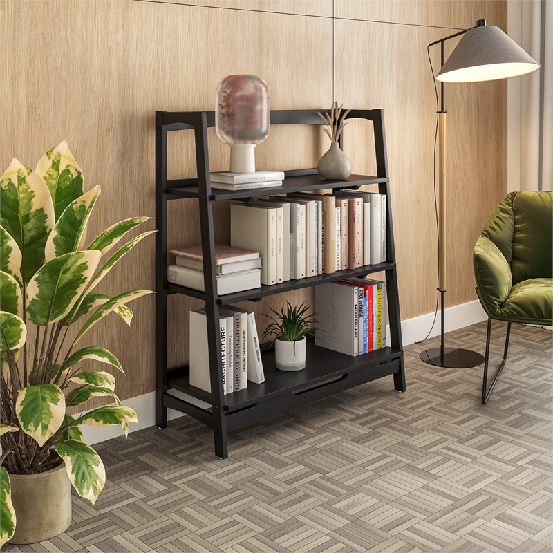 Camaflexi Mid Century Open Shelving Unit Black Finish