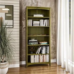 Camaflexi Shaker Style Bookcase - 72&quot H - Olive Grove Green Finish