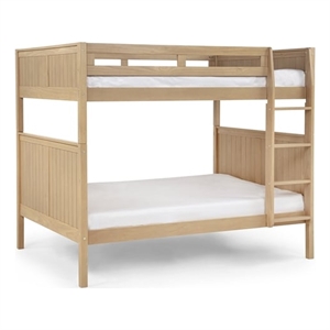 Camaflexi Full over Full Bunk Bed - Panel Headboard - Light Oak Finish