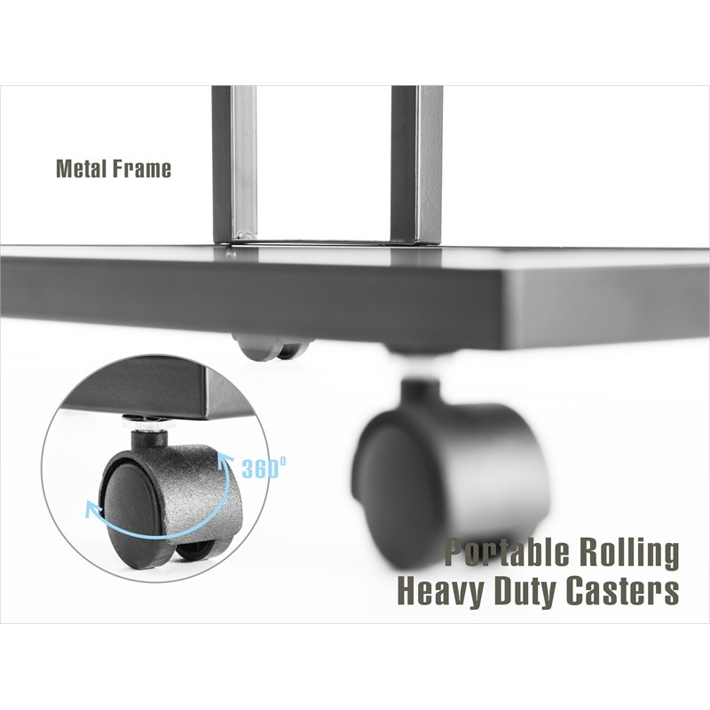 JJS Modern Wood End C Table with Magazine Holder in Rustic Brown